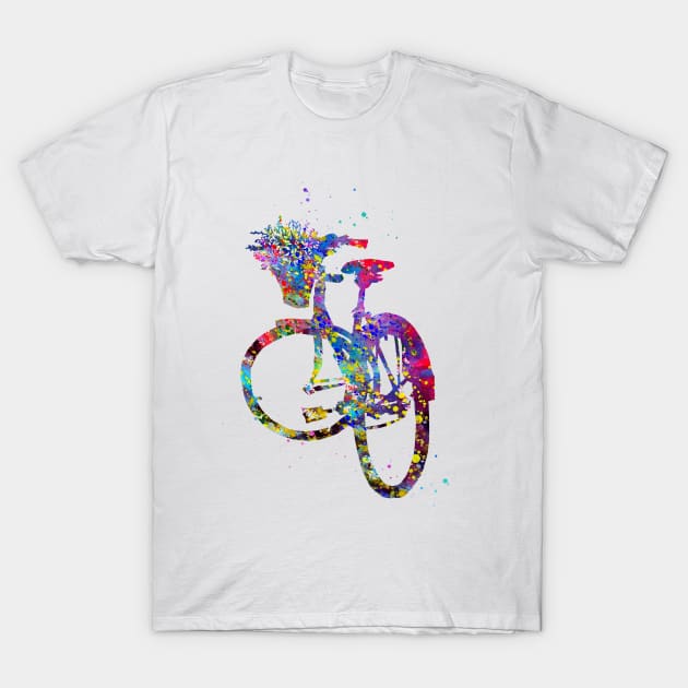 Bicycle with Flower in Basket T-Shirt by erzebeth